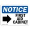 Signmission OSHA Notice, 3.5" Height, First Aid Cabinet Right Arrow Sign With Symbol, 5" X 3.5", Landscape OS-NS-D-35-L-12725 - alternate 1
